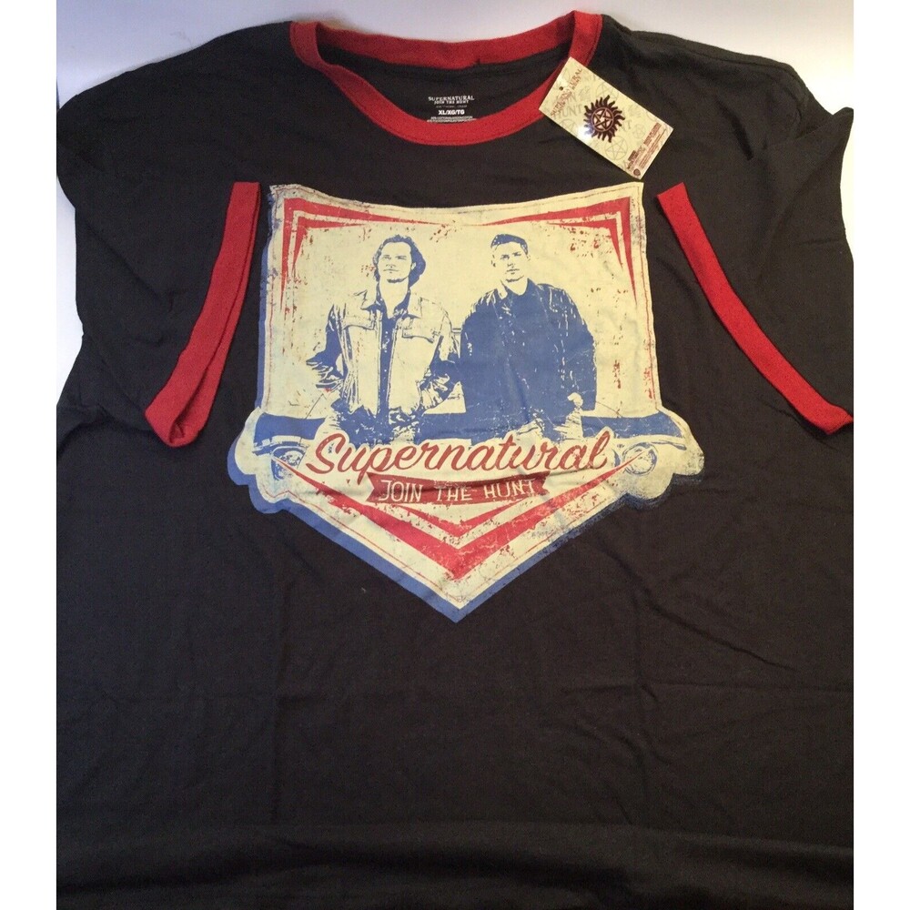 Supernatural Sam & Dean Winchesters XL Ringer T-Shirt Culturefly Exclusive